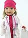 American Fashion World Hot Pink Doctor Outfit for 14-Inch Dolls | 7 Piece Set | Premium Quality & Trendy Design | Dolls Clothes | Outfit Fashions for Dolls for Popular Brands