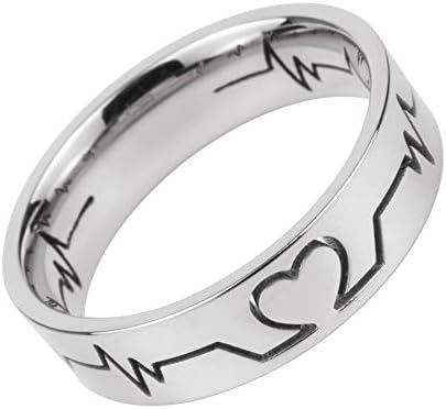 Heartbeat Rings for Men Women
