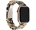 FIANO Resin Watch Band Fashion Replacement Wristband Strap Compatible with Apple iWatch Series 4/3/2/1 with Stainless Steel Buckle Strap Women Men(Cream Chocolate-38mm)