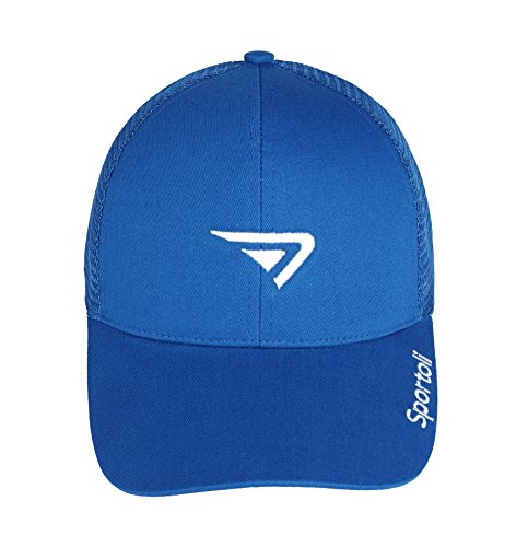 Sportoli8482; Adult and Kids Cotton Blend and Mesh Snapback Trucker Baseball Cap Hat - Royal