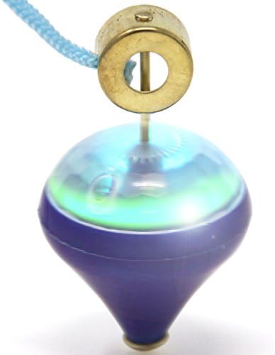Light Up Changing Color LED Spinning Colored Mini String Top Toy for Kids & Adults (Blue)
