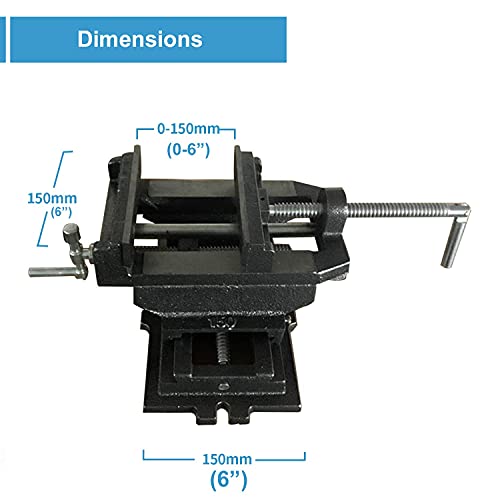 MYOYAY 6" Cross Slide Vise Drill Press Metal Milling Vise Heavy Duty 2