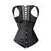MUKA Gray Punk Vest Corset Top Bustier Waist Cincher Plus Size Lingerie