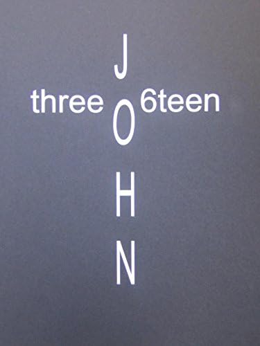 JOHN 3:16, BLOCK LETTERS, SCRIPTURE, DECAL, 4" x 5 1/4", WHITE, AUTO, CAR, LAPTOP, COMPUTER