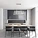 Light Society Morley 4-Light Kitchen Island Pendant, Satin Nickel Shade with Clear Glass Panels, Modern Industrial Chandelier (LS-C104-SN)