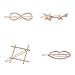 Adecco LLC 8pcs Minimalist Dainty Rose Gold Hollow Geometric Metal Hairpin Hair Clip Clamps,Circle, Triangle and Moon etc (rose gold 8pc)