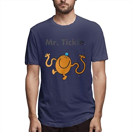 Men's Short Sleeve Mr. Tickle Unique Retro Design Navy