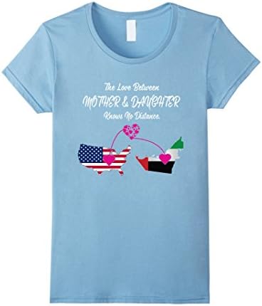 Women's  Mother and Daughter knows no Distance shirt - Christmas gif Large Baby Blue