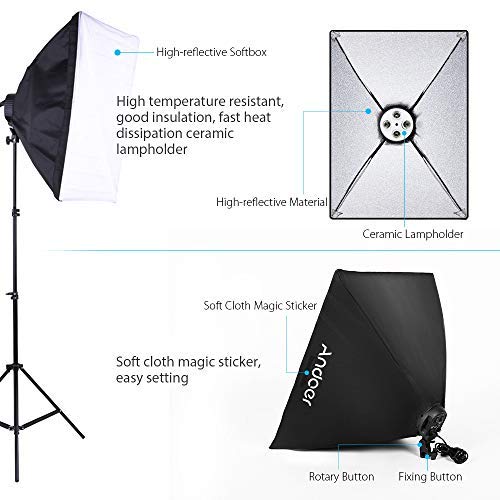 image for Andoer Photography Softbox Lighting Kit, 1350W Continuous Light System