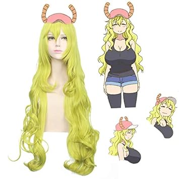 Amazon Com Anime Kobayashi San Chi No Maid Dragon Quetzalcoatl Lucoa Cosplay Wig Miss Kobayashi S Dragon Hair Halloween Green Wavy Wigs One Size Pl 852 Beauty