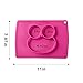 One-Piece Silicone Mini Placemat Plate-Highchair Feeding Tray Suction Placement with a ziplock bag for Children, Kids, Toddlers,Kitchen Dining Table Out Door Travel with FREE SPOON (Pink Owl)