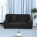uxcell Stretch Sofa Cover Couch Covers Solid Classic for Sofas Loveseat Armchair Universal Elastic Polyester Furniture with One Pillowcase Medium Black