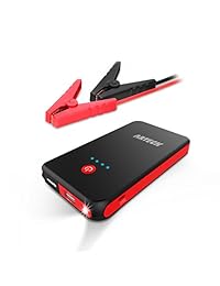 Arteck   Cargador de batería para arranque de coche y batería externa de 8000 mAh para coches de 12 V, motocicleta, tractor, barco, teléfono con abrazaderas, linterna LED, 300 A, pico de 2,5 L