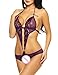 Avidlove Women Lingerie Halter Teddy Sleepwear One Piece Lace Babydoll Mini Bodysuit