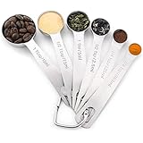 1Easylife 18/8 Stainless Steel Measuring Spoons, Set of 6 for Measuring Dry and Liquid Ingredients