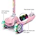 XJD Kick Scooter for Kids 3 Wheel Scooter for Girls Boys Toddler Scooter 4 Adjustable Height Lean to Steer with PU Flashing Wheels for Children from 3 to 12 Years Old