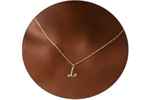 CAROVO Initial Necklaces for Women, Dainty 14K Gold/Silver Letter Pendant Necklace Trendy Simple Cute Necklaces Monogram Name Choker Necklace Jewelry Gift