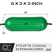 Outdoor Extension Cord Cover 3 Pack - Green Weather Resistant Plug Connector Safety Seal for Outside