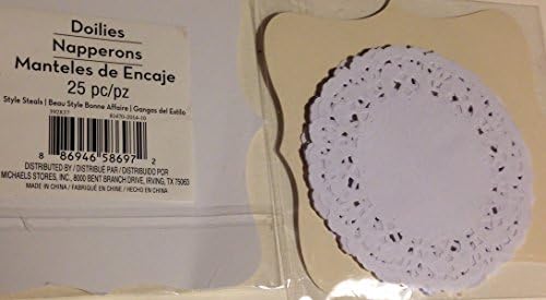 White 4" Paper Lace Doilies (25 per pkg)(2 pkgs per order=50 doilies)