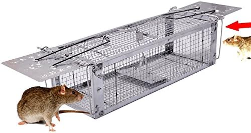 USlong 2-Door Live Animal Humane Live Mouse Trap, Metal Mouse Cage, Rodent Cage Trap No Kill, for Catching Rat,Squirrel,Chipmunk, Raccoons, Stray Cats, Groundhogs, Opossums, and Armadillos