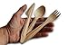 Premium Disposable Wooden Cutlery Set | 300 PCS Eco-Friendly Wooden Utensils -100 Forks, 50 Knives, 50 Spoons, 50 Ice Cream Spoons & Toothpicks | Biodegradable Dinnerware | Good with Disposable Plates