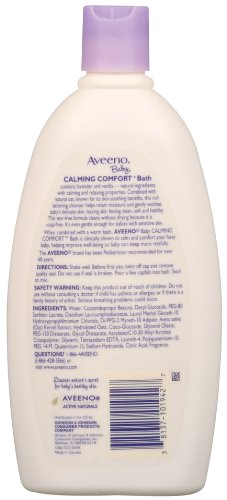 Aveeno Baby Calming Comfort Bath, Lavender & Vanilla, 18-Fluid Ounces Bottles (Pack of 3)