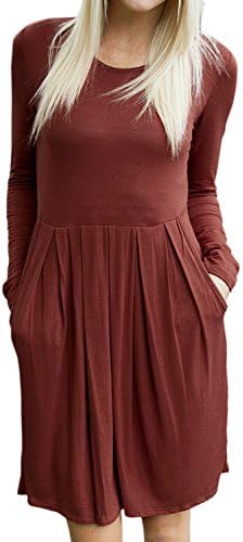 Creti Womens Fashion Casual Slim Fit and Flare Tunic dress T Shirt Dress