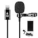 Microphone Professional for iPhone Grade Lavalier Lapel Omnidirectional Phone Audio Video Recording Lavalier Condenser Microphone for iPhone X Xr Xs max 8 8plus 7 7plus 6 6s 6plus 5 / iPad（1.5m）