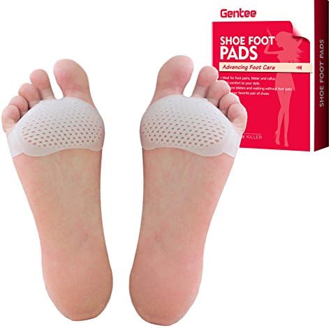 Metatarsal Pads (3 Pairs), Gentee Breathable Ball of Foot Pain Relief Cushions, Soft Gel Forefoot Pads Protect Callus Blisters with Air Circulation for Men and Women