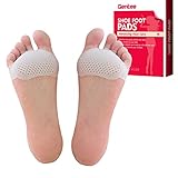 Metatarsal Pads (3 Pairs), Gentee Breathable Ball of Foot Pain Relief Cushions, Soft Gel Forefoot Pads Protect Callus Blisters with Air Circulation for Men and Women