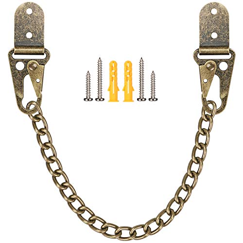Purife 10'' Furniture Anchors for Baby Proofing, Adjustable Heavy Duty Metal Anti Tip Furniture Safety Strap, Furniture Mounting Kit, Wall Anchoring Kit Secure Bookcase Dresser Cabinet, Antique Bronze