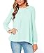 Chenghe Women Casual Chiffon Shirt Loose Long Sleeve Pleated Top Blouse Green M