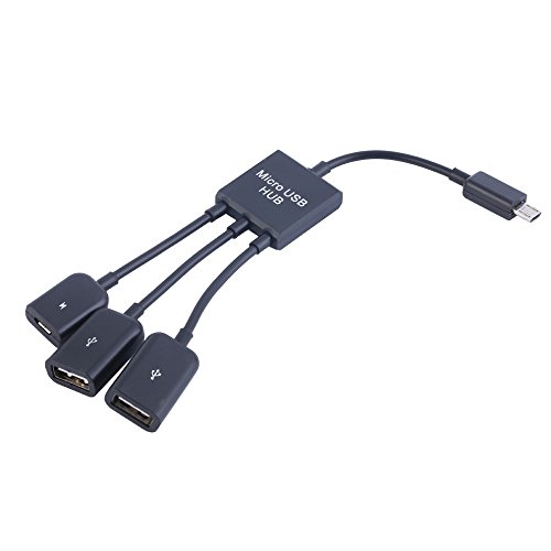 Sudroid 3 in 1 Micro USB HUB Male to Female and Double USB 2.0 Host OTG Adapter Cable