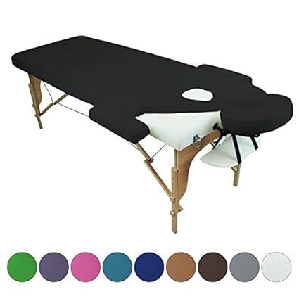 Linxor ® Massagetisch Schutzbezug, vierteilig, aus Frottee – 9 Farben – EG-Norm