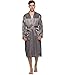 FAYBOX Men Satin Robe Long Bathrobe Lightweight Sleepwear