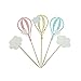 20PCS White Cloud Hot Air Balloon Cupcake Cake Toppers for Baby Shower Birthday Party Decorations Supplies