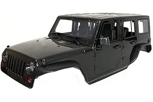 YSKMLOLP 1/10 Jeep Hard Body Shell kit,Open Car Shell Kit 313mm Wheelbase for RC Crawler Car Axial SCX10 SCX10 II 90046 90047 RGT EX86100 (Black)
