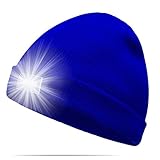 Ultra Bright 5 LED Beanie Cap/Hat Hands Free Unisex Lighted Stocking Cap Perfect Hands Free Flashlight For Camping,Hiking,Hunting,Fishing,Jogging,Construction or Just For Fun One Size Fits Most (Blue)