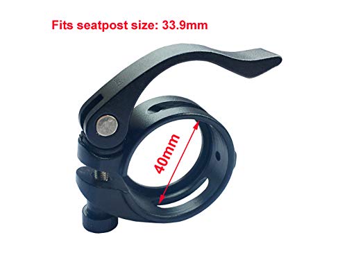 DEERU Aluminum Quick-Release Seat Post Clamp 40mm Bike Seat Clamp Fold Bike Seatpost Clamp, Black