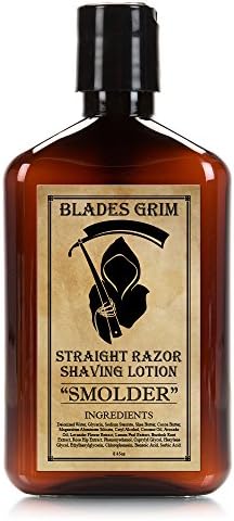 The Blades Grim – Shaving Lotion, Handmade in the USA (Smolder, 8.45oz)
