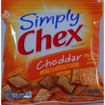BIMS Simply Chex - Cheddar [60 Pieces] - Product Description - 0.92 oz Bag Of Simply Chex - Cheddar. Case Pack 60.Ingredients Whole Wheat, Enriched Corn Meal