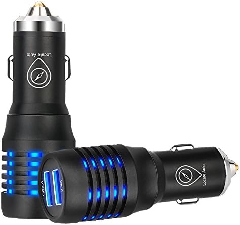 mobfun Smart Car Locating Charger, 2 USB Luminous Safety Hammer Quick Charge 3.0 Car Charger Adapter for iPhone X iPhone 8 / 8 plus, iPad, Samsung Galaxy S8 Note 8, Huawei, HTC 10 and More