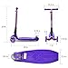 ChromeWheels Scooters for Kids, Deluxe Kick Scooter Foldable 4 Adjustable Height 150lb Weight Limit 3 Wheel, Lean to Steer LED Light Up Wheels, Best Gifts for Girls Boys Age 3-12 Year Old, Purple