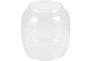NUOBESTY Glass Oil Lamp Shade Replacement for Kerosene Lantern Globe Vintage Round Hurricane Lamp Chimney