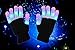 UPBASICN LED Gloves Light Up Rave Gloves, Finger Light Flashing LED Warm Gloves Lights Gloves ---3 Colors 6 Modes for Christmas Birthday Light Show Party