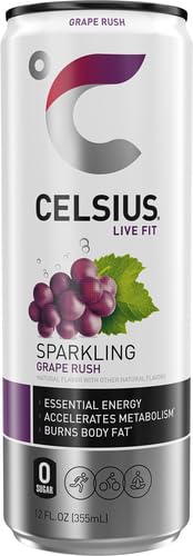 CELSIUS RTD SPARKLING GRAPE RUSH, 12 OUNCE