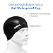 TURATA Swimming Cap 2 Pack Swim Caps Waterproof Unisex Premium Silicone No-Slip Swimming Hat for Adults Kids Woman and Men One Size Hat - Black & Blue (Black)
