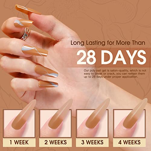 ROSALIND 60ML POLY NAIL GEL FALL COLOR, BROWN POLY EXTENSION POLY NEUTRAL COLOR GEL BUILDER NAIL QUICK BUILDING ACRYLIC NAILS LIGHT BROWN POLY EXTENSION GEL POLY THICKENING FALL NAIL