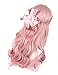 Ombre Long Curly Wig 2 Tone Pink Synthetic Lolita Wigs for Women Full Wigs with Heat Resistant Fiber Cosplay Wigs