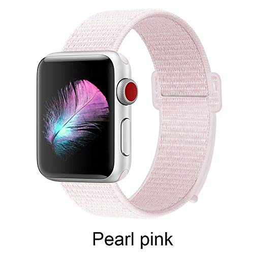 HILIMNY Compatible for Apple Watch Band 44mm, New Nylon Sport Loop, Adjustable Closure Wrist Strap, Replacement Band Compatible for iwatch Series 3 2 1(44mm, Pack 4 C)